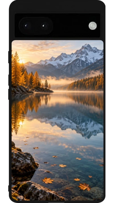 Google Pixel 6a Case Hülle - Silikon schwarz Autumn 26 Autumn lake