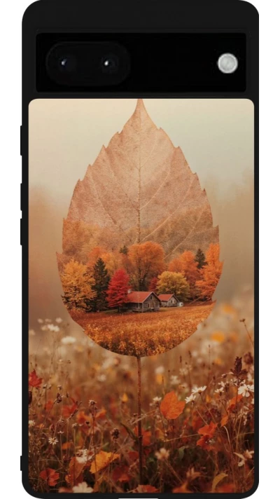 Google Pixel 6a Case Hülle - Silikon schwarz Autumn 26 Autumn leaf