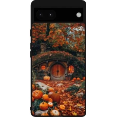 Google Pixel 6a Case Hülle - Silikon schwarz Autumn 26 Hobbit house
