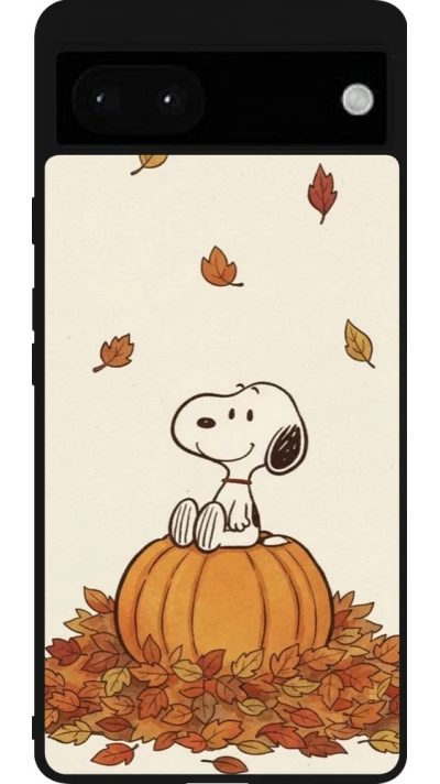 Google Pixel 6a Case Hülle - Silikon schwarz Autumn 26 Snoopy autumn