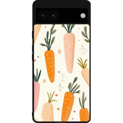 Coque Google Pixel 6a - Silicone rigide noir Easter 2026 Illustration carrots