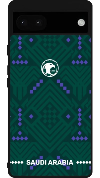Google Pixel 6a Case Hülle - Silikon schwarz Saudi Arabien 2026 personalisierbares Fussballtrikot
