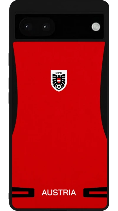 Google Pixel 6a Case Hülle - Silikon schwarz O?sterreich 2026 personalisierbares Fussballtrikot