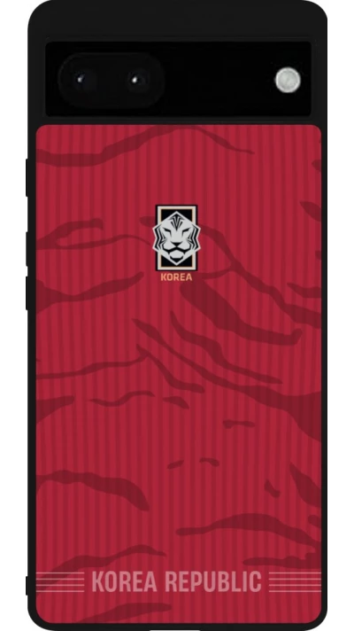 Google Pixel 6a Case Hülle - Silikon schwarz Südkorea 2026 personalisierbares Fussballtrikot