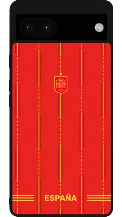 Google Pixel 6a Case Hülle - Silikon schwarz Spanien 2026 personalisierbares Fussballtrikot