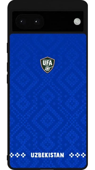 Google Pixel 6a Case Hülle - Silikon schwarz Usbekistan 2026 personalisierbares Fussballtrikot