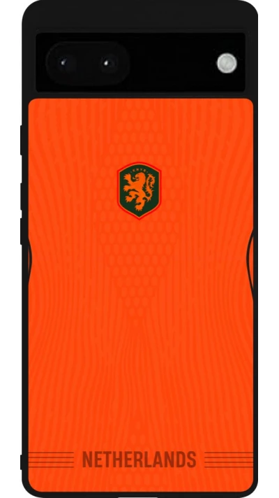 Google Pixel 6a Case Hülle - Silikon schwarz Niederlande 2026 personalisierbares Fussballtrikot