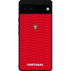 Coque Google Pixel 6a - Silicone rigide noir Maillot de football Portugal 2026 personnalisable