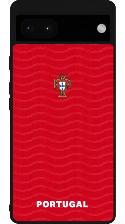 Google Pixel 6a Case Hülle - Silikon schwarz Portugal 2026 personalisierbares Fussballtrikot