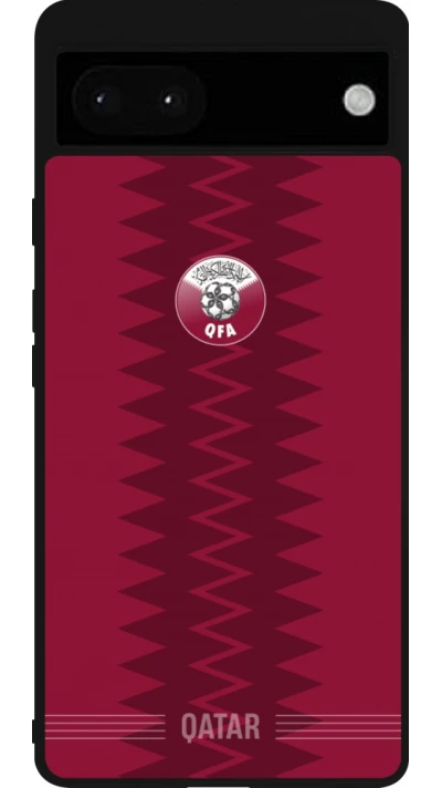 Google Pixel 6a Case Hülle - Silikon schwarz Qatar 2026 personalisierbares Fussballtrikot