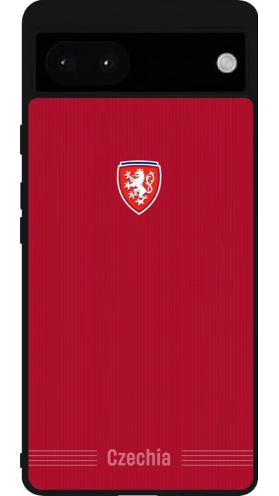 Google Pixel 6a Case Hülle - Silikon schwarz Tschechische Republik 2026 personalisierbares Fussballtrikot