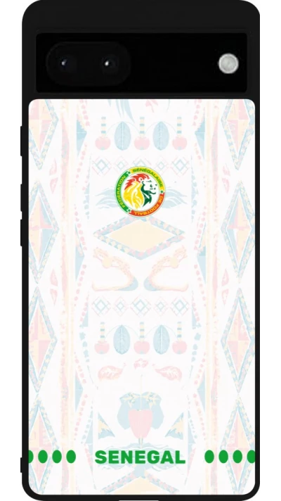 Google Pixel 6a Case Hülle - Silikon schwarz Senegal 2026 personalisierbares Fussballtrikot