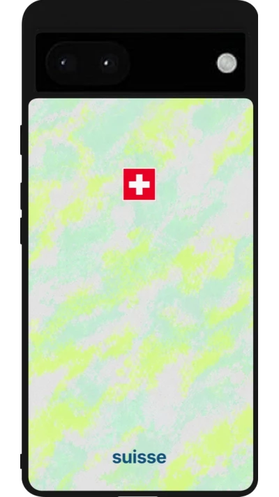 Google Pixel 6a Case Hülle - Silikon schwarz Schweiz Away 2026 personalisierbares Fussballtrikot