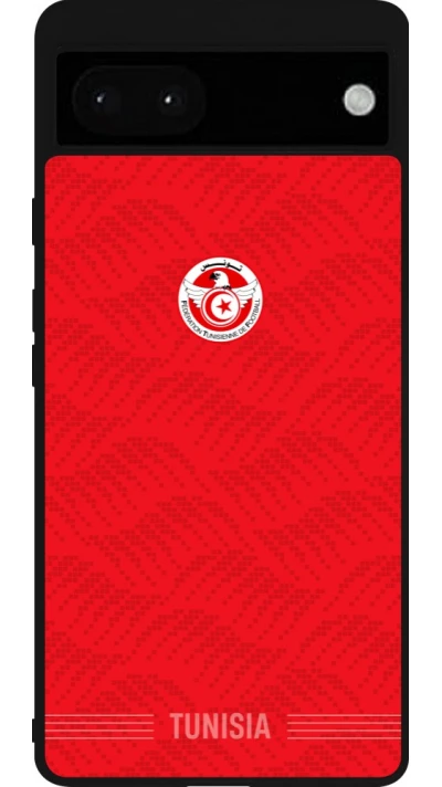 Google Pixel 6a Case Hülle - Silikon schwarz Tunesien 2026 personalisierbares Fussballtrikot
