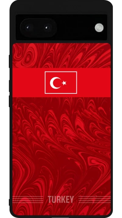 Google Pixel 6a Case Hülle - Silikon schwarz Türkei 2026 personalisierbares Fussballtrikot