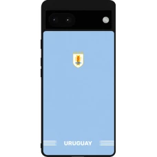 Google Pixel 6a Case Hülle - Silikon schwarz Uruguay 2026 personalisierbares Fussballtrikot