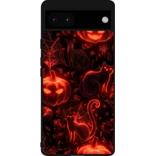 Google Pixel 6a Case Hülle - Silikon schwarz Halloween 2026 Pattern Halloween