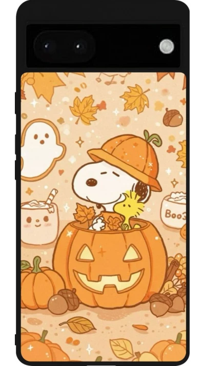 Google Pixel 6a Case Hülle - Silikon schwarz Halloween 2026 Snoopy Halloween