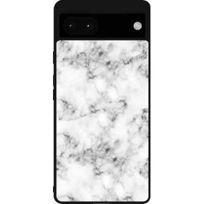 Google Pixel 6a Case Hülle - Silikon schwarz Marble 01