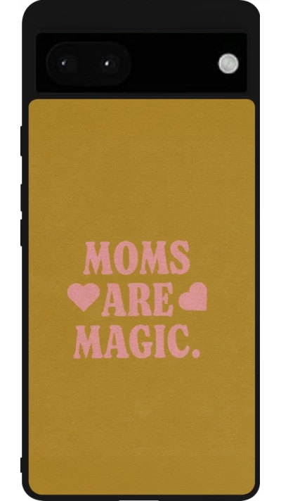Google Pixel 6a Case Hülle - Silikon schwarz Mom 2026 Are Magic