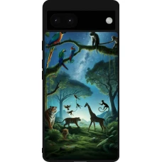 Google Pixel 6a Case Hülle - Silikon schwarz Paradies der exotischen Tiere