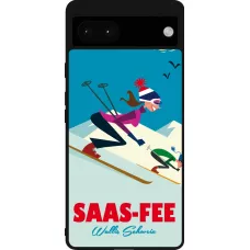 Google Pixel 6a Case Hülle - Silikon schwarz Saas-Fee Ski Downhill