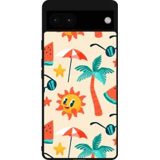 Google Pixel 6a Case Hülle - Silikon schwarz Summer 2025 Pattern soleil