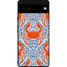Coque Google Pixel 6a - Silicone rigide noir Crabs and pearls Summer 2026