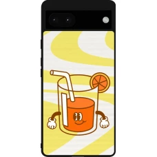 Coque Google Pixel 6a - Silicone rigide noir Summer drink 2026