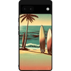 Google Pixel 6a Case Hülle - Silikon schwarz Surf Paradise