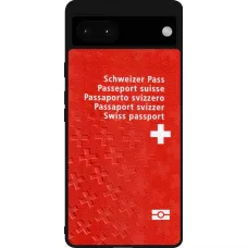 Google Pixel 6a Case Hülle - Silikon schwarz Swiss Passport