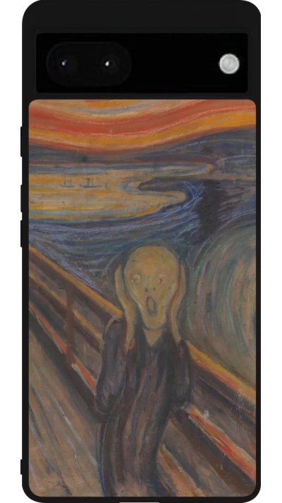 Coque Google Pixel 6a - Silicone rigide noir Tableau art - Le Cri - Edvard Munch