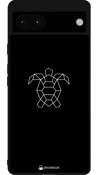 Google Pixel 6a Case Hülle - Silikon schwarz Turtles lines on black