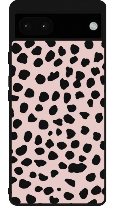 Google Pixel 6a Case Hülle - Silikon schwarz Wild Leopard Pink