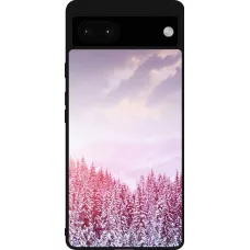 Coque Google Pixel 6a - Silicone rigide noir Winter 22 Pink Forest