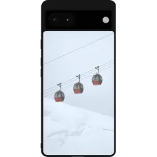 Google Pixel 6a Case Hülle - Silikon schwarz Winter 22 ski lift