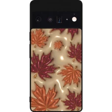 Coque Google Pixel 6 Pro - Silicone rigide noir Autumn 26 3D leaves