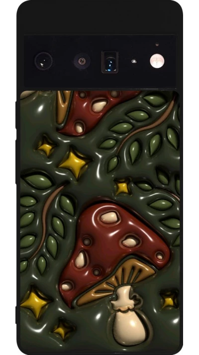 Coque Google Pixel 6 Pro - Silicone rigide noir Autumn 26 3D mushrooms