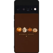 Google Pixel 6 Pro Case Hülle - Silikon schwarz Autumn 26 Pumpkin season