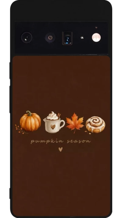 Coque Google Pixel 6 Pro - Silicone rigide noir Autumn 26 Pumpkin season