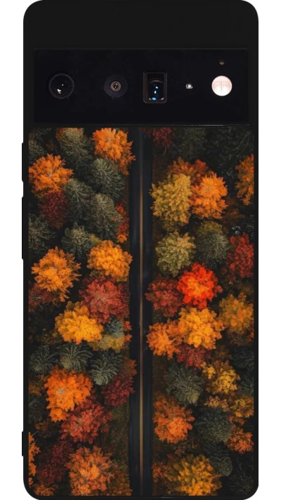 Coque Google Pixel 6 Pro - Silicone rigide noir Autumn 26 Road in autumn
