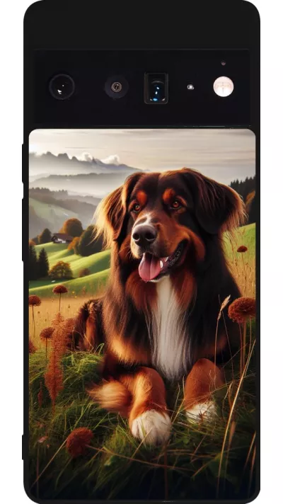 Google Pixel 6 Pro Case Hülle - Silikon schwarz Hund Land Schweiz