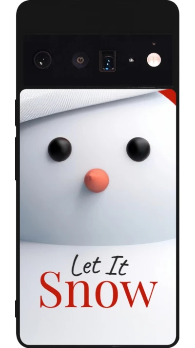 Google Pixel 6 Pro Case Hülle - Silikon schwarz Christmas 25 Xmas Snowman
