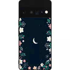 Google Pixel 6 Pro Case Hülle - Silikon schwarz Flowers space