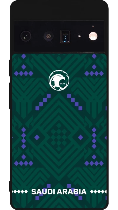 Google Pixel 6 Pro Case Hülle - Silikon schwarz Saudi Arabien 2026 personalisierbares Fussballtrikot