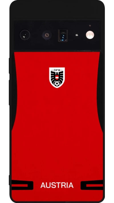 Google Pixel 6 Pro Case Hülle - Silikon schwarz O?sterreich 2026 personalisierbares Fussballtrikot