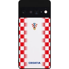 Google Pixel 6 Pro Case Hülle - Silikon schwarz Kroatien 2026 personalisierbares Fussballtrikot