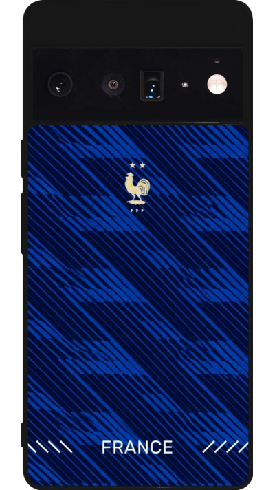 Google Pixel 6 Pro Case Hülle - Silikon schwarz Frankreich 2026 personalisierbares Fussballtrikot