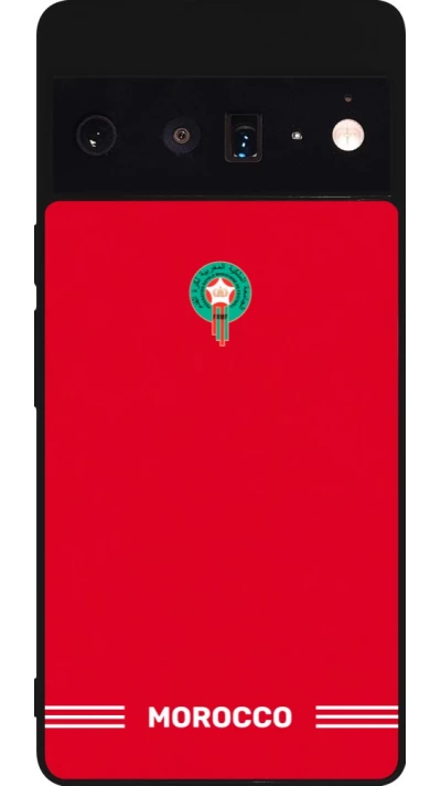 Google Pixel 6 Pro Case Hülle - Silikon schwarz Marokko 2026 personalisierbares Fussballtrikot