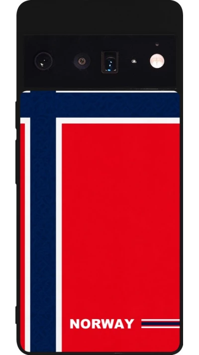 Google Pixel 6 Pro Case Hülle - Silikon schwarz Norwegen 2026 personalisierbares Fussballtrikot